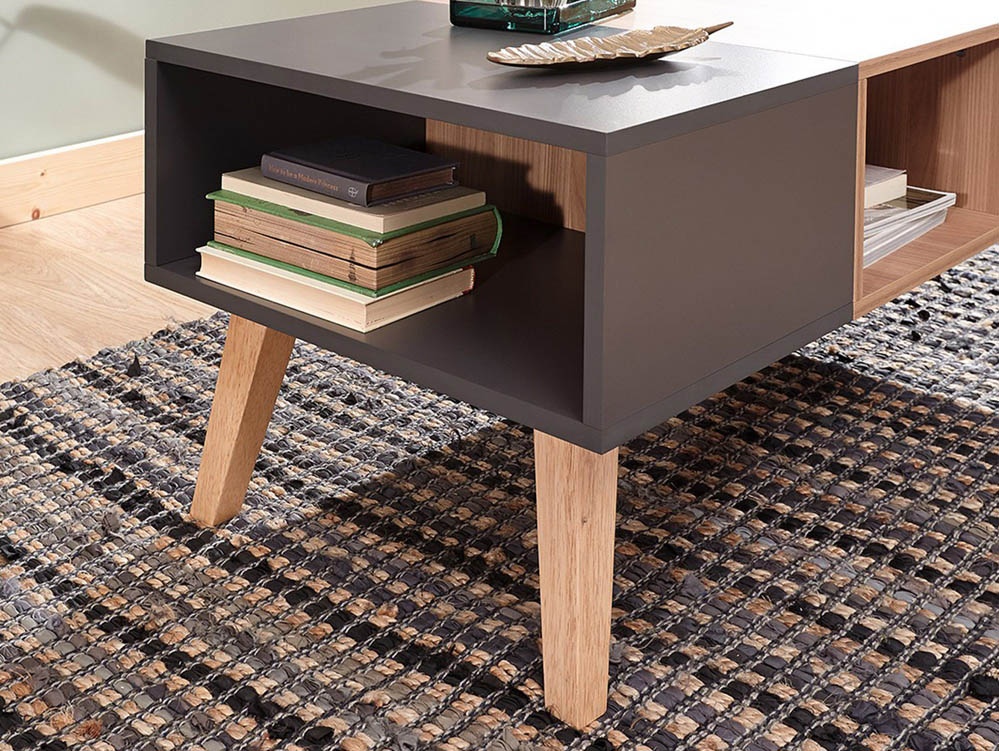 GFW GFW Modena Grey and Oak Effect Simple Coffee Table (Flat Packed)