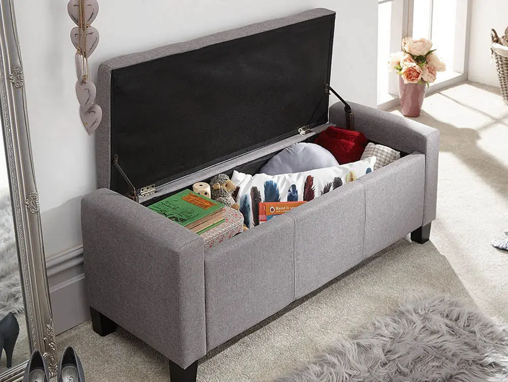 GFW GFW Verona Grey Fabric Ottoman Storage Bench