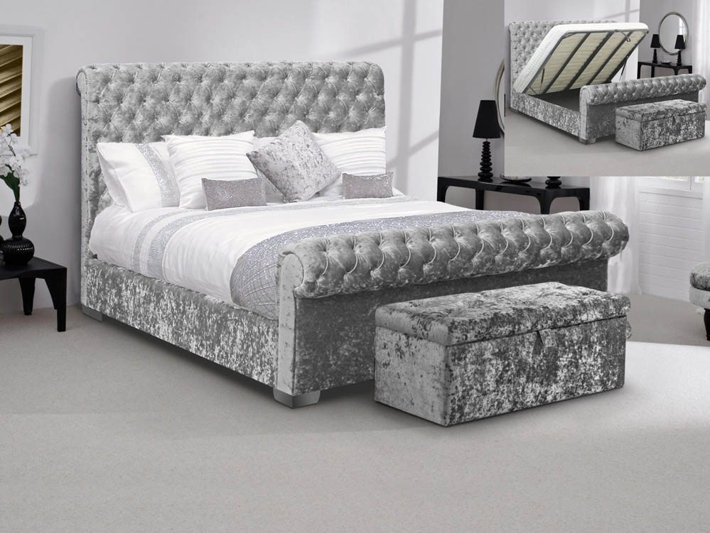 Upholstered Fabric Ottoman Bed Frame, Super King Size Ottoman Bed Finance