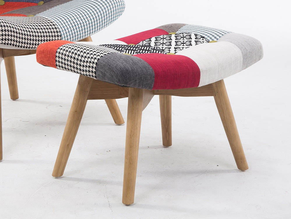 Birlea Birlea Sloane Patchwork Fabric Footstool