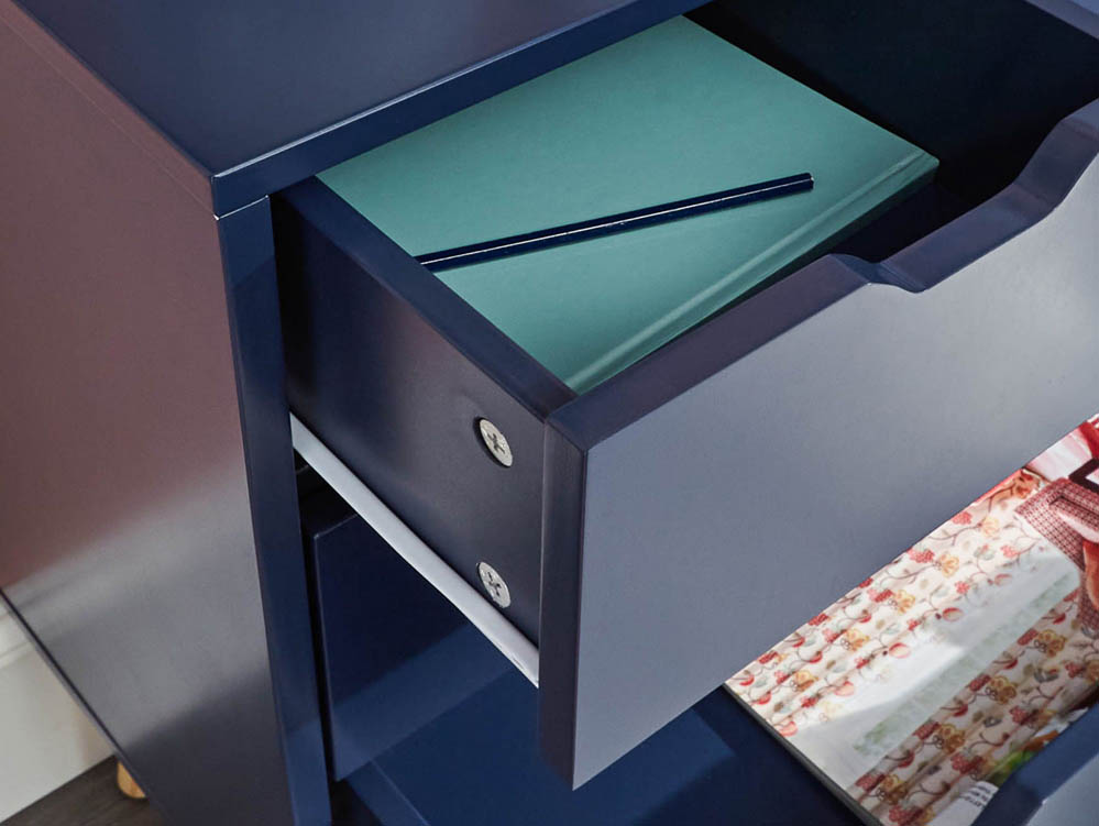 GFW GFW Nyborg Nightshadow Blue 2 Drawer Bedside Cabinet (Flat Packed)