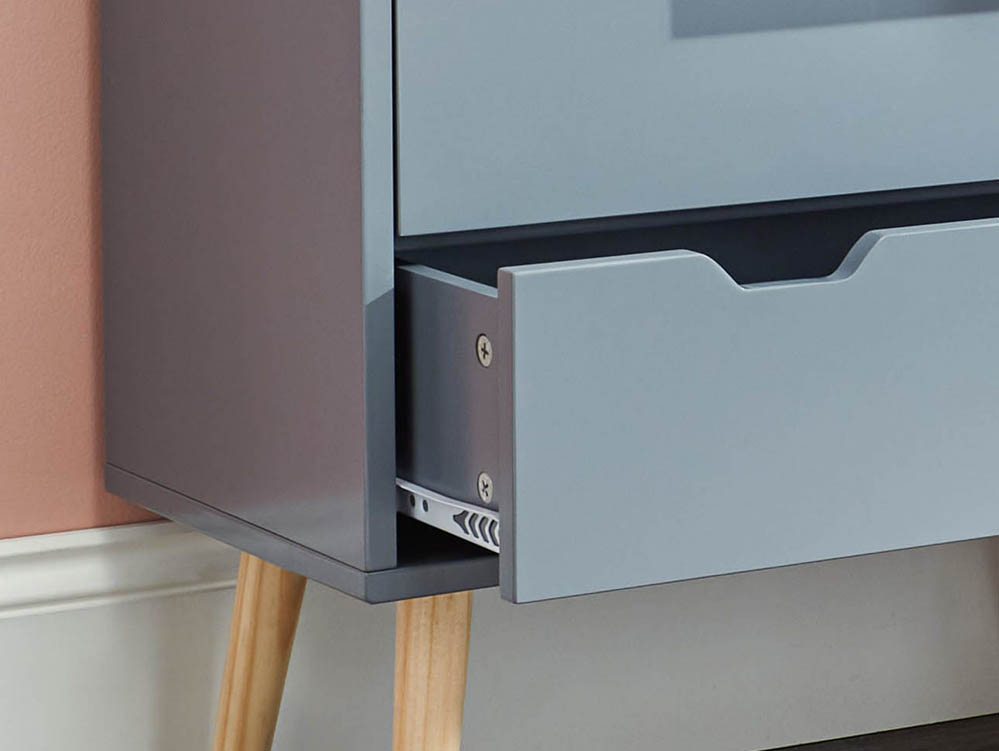 GFW GFW Nyborg Dark Grey 2+2 Drawer Chest of Drawers (Flat Packed)