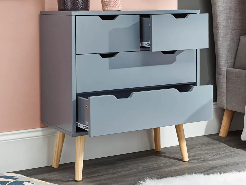 GFW GFW Nyborg Dark Grey 2+2 Drawer Chest of Drawers