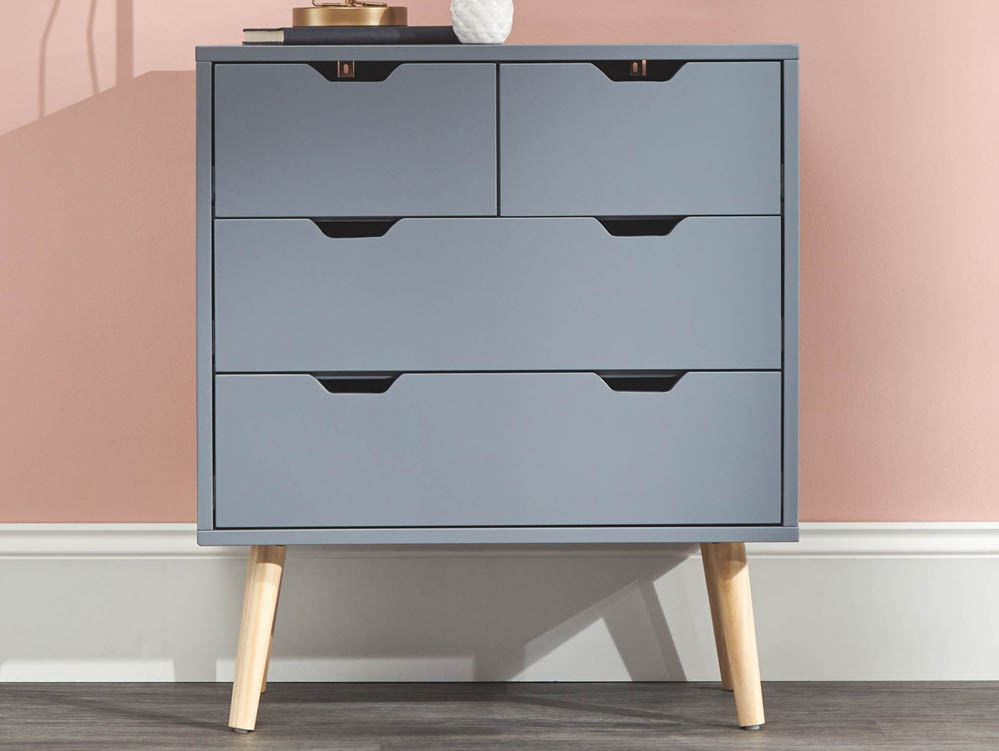 GFW GFW Nyborg Dark Grey 2+2 Drawer Chest of Drawers (Flat Packed)