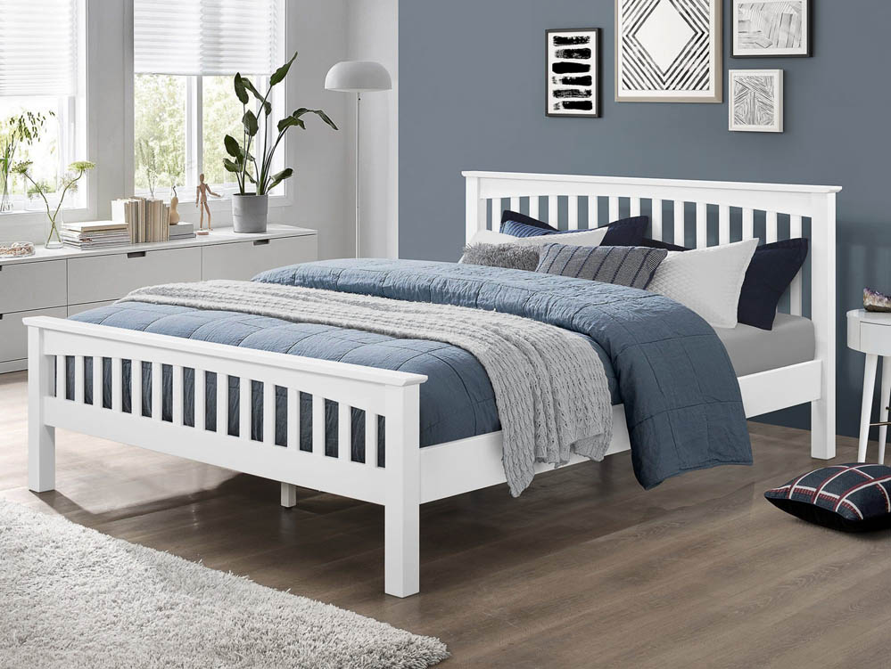 Sareer Sareer Balmoral 5ft King Size White Wooden Bed Frame