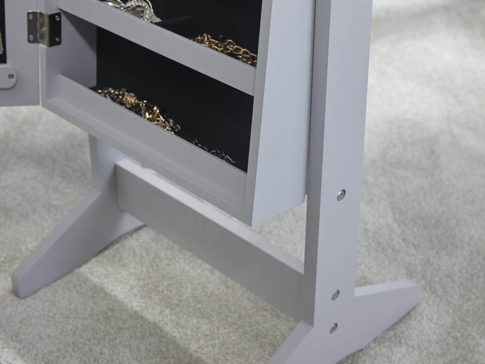GFW GFW Amore Grey Jewellery Armoire With LED (Flat Packed)