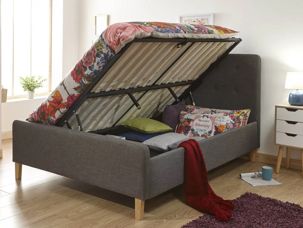 GFW GFW Ashbourne Dark Grey Fabric Ottoman Bed Frame