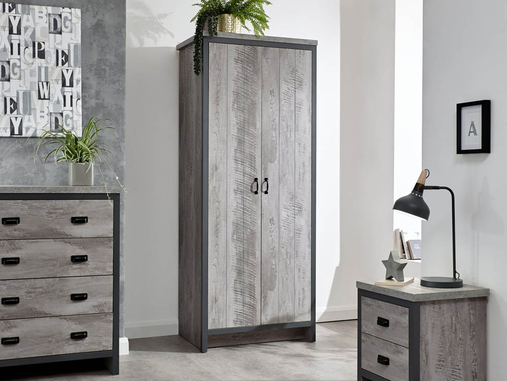 GFW GFW Boston Grey 3 Piece Bedroom Furniture Package (Flat Packed)