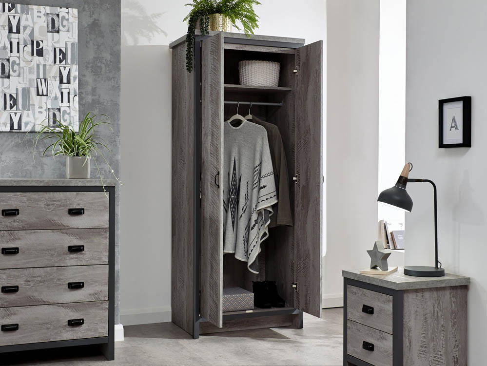 GFW GFW Boston Grey 3 Piece Bedroom Furniture Package (Flat Packed)