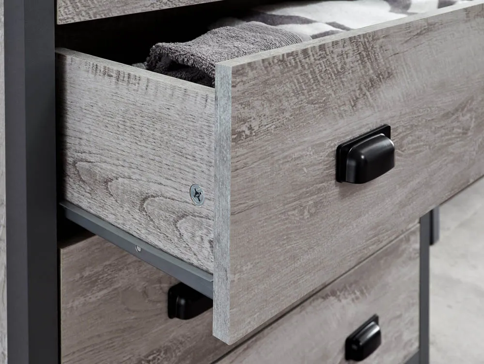 GFW GFW Boston Grey Wood Effect 3 Piece Bedroom Furniture Package