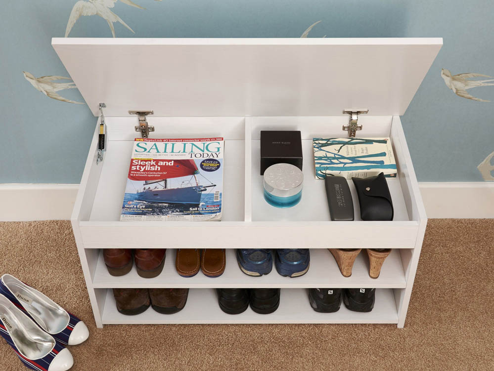 GFW GFW Budget White Shoe Cabinet (Flat Packed)