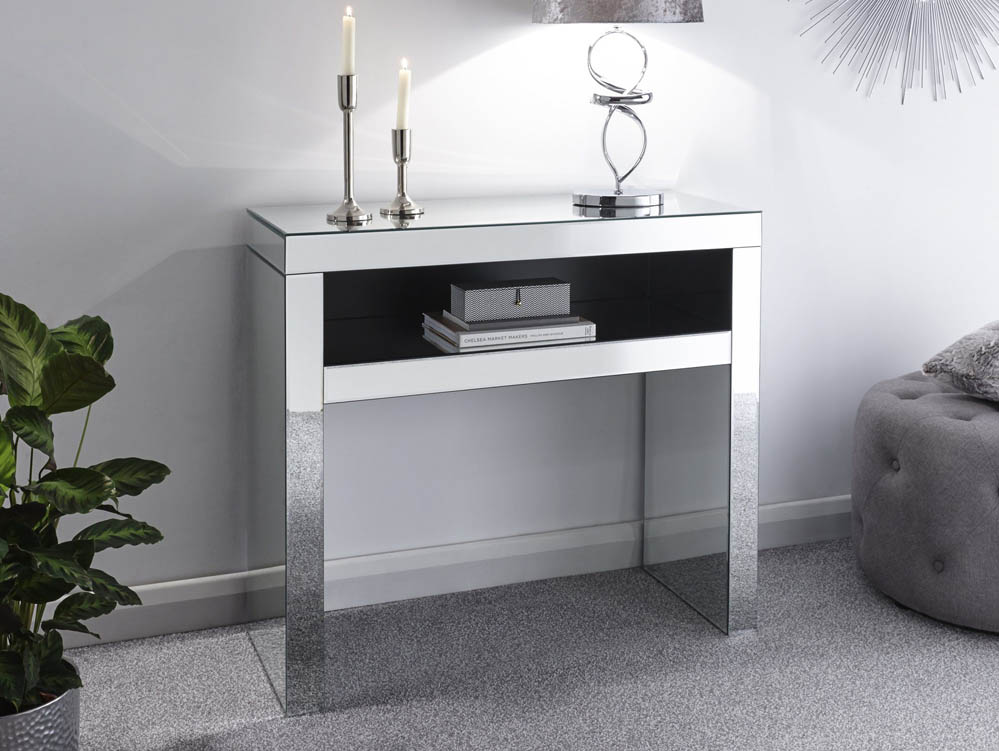 GFW GFW Capri Mirrored Console Table (Flat Packed)