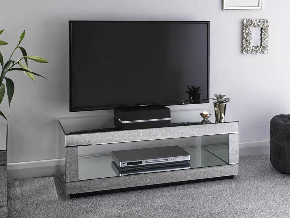 GFW GFW Capri Mirrored Cube TV Cabinet (Flat Packed)