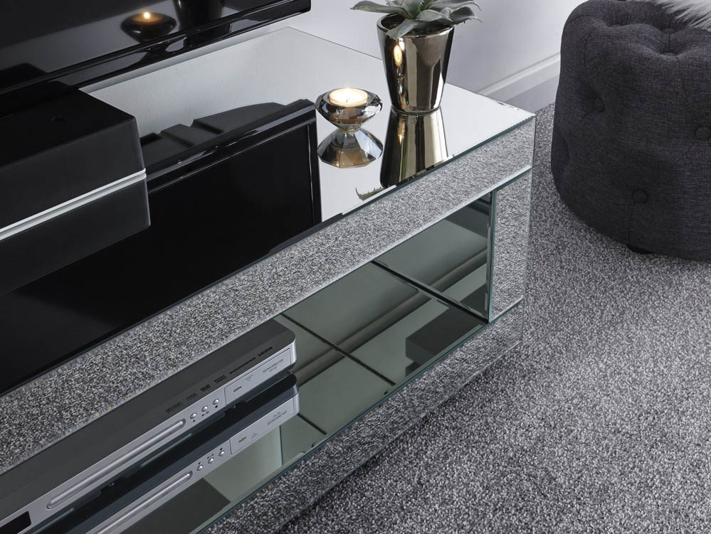 GFW GFW Capri Mirrored Cube TV Cabinet (Flat Packed)