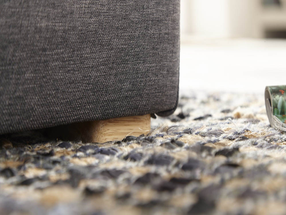 GFW GFW Dauphine Charcoal Grey Hopsack Square Storage Footstool