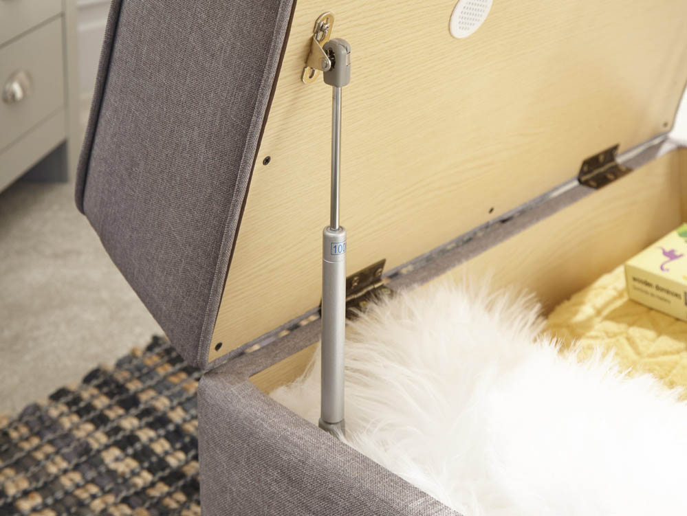 GFW GFW Dauphine Light Grey Hopsack Square Storage Footstool