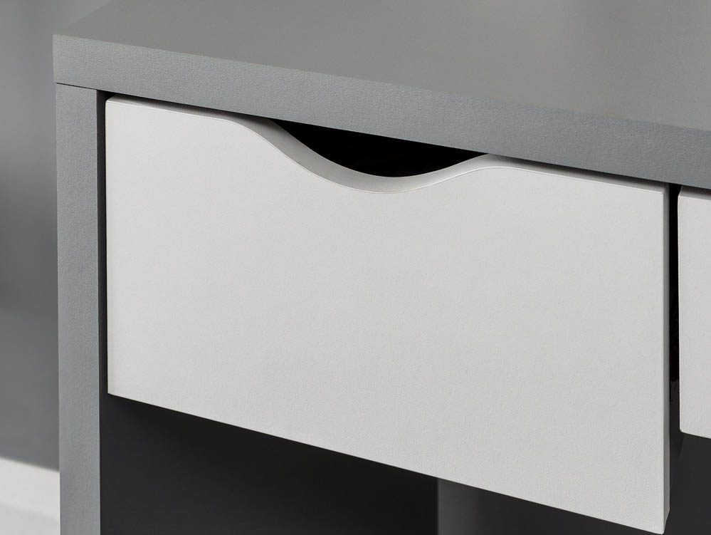 GFW GFW Elizabeth Grey and White Dressing Table and Stool (Flat Packed)