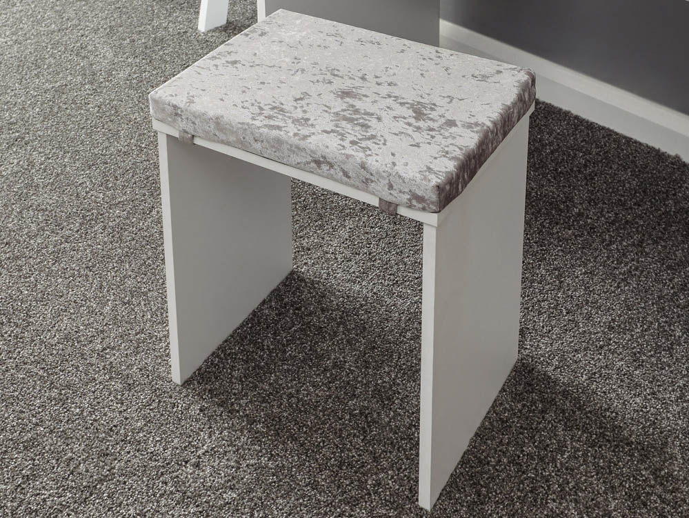GFW GFW Elizabeth White and Grey Dressing Table and Stool (Flat Packed)