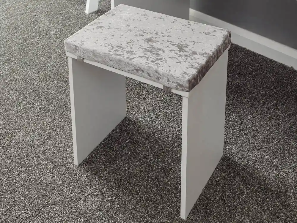 GFW GFW Elizabeth White and Grey Dressing Table and Stool