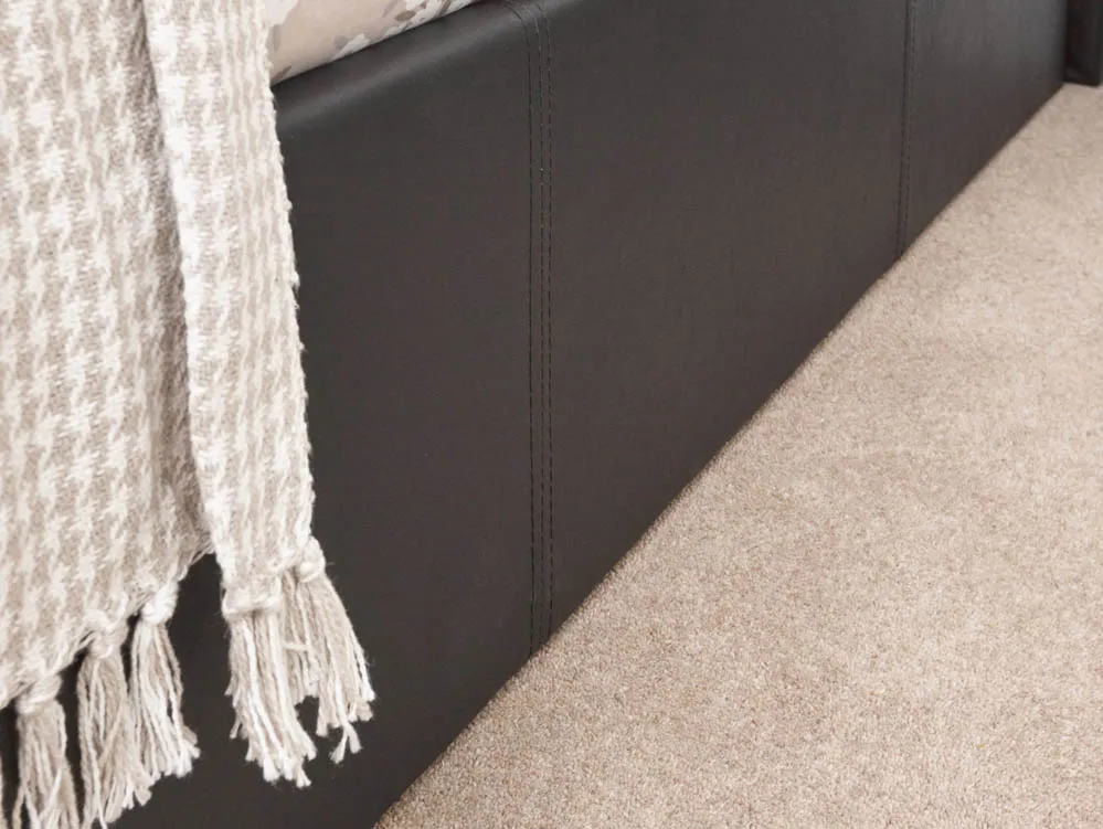 GFW GFW Ecuador Black Faux Leather End Lift Ottoman Bed Frame