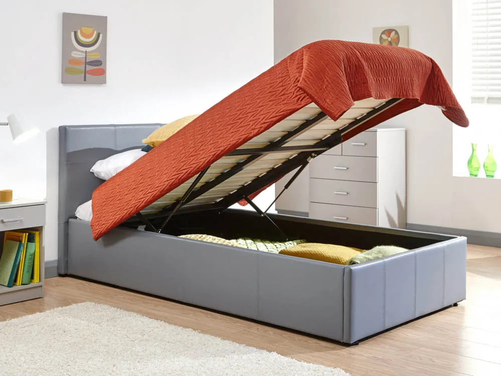 GFW GFW Ecuador Grey Faux Leather End Lift Ottoman Bed Frame