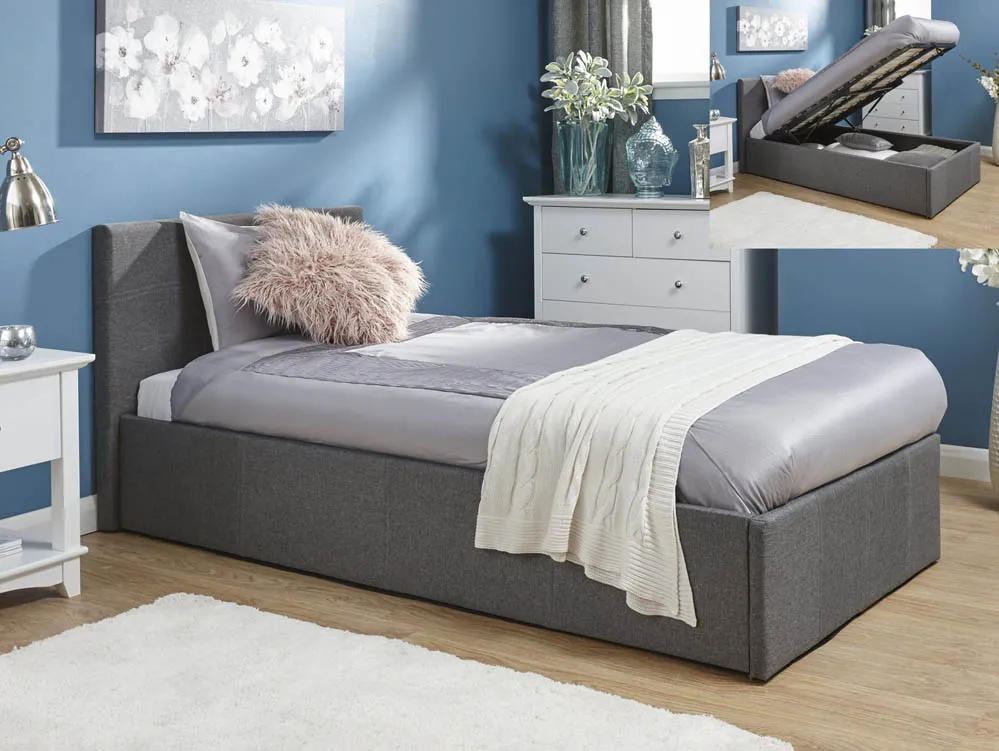 GFW GFW Ecuador Grey Hopsack Fabric End Lift Ottoman Bed Frame
