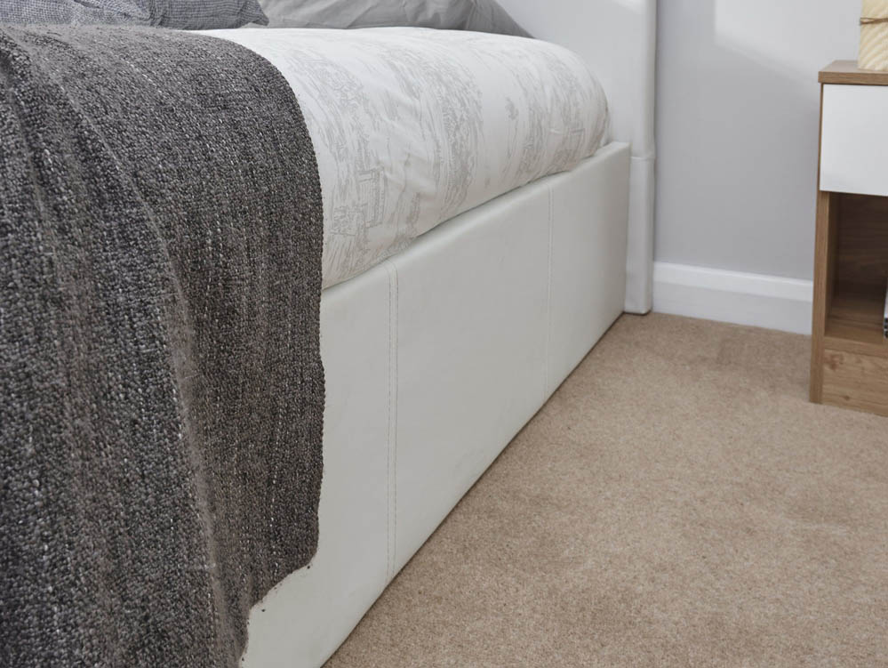 GFW GFW Ecuador 3ft Single White Upholstered Faux Leather End Lift Ottoman Bed Frame