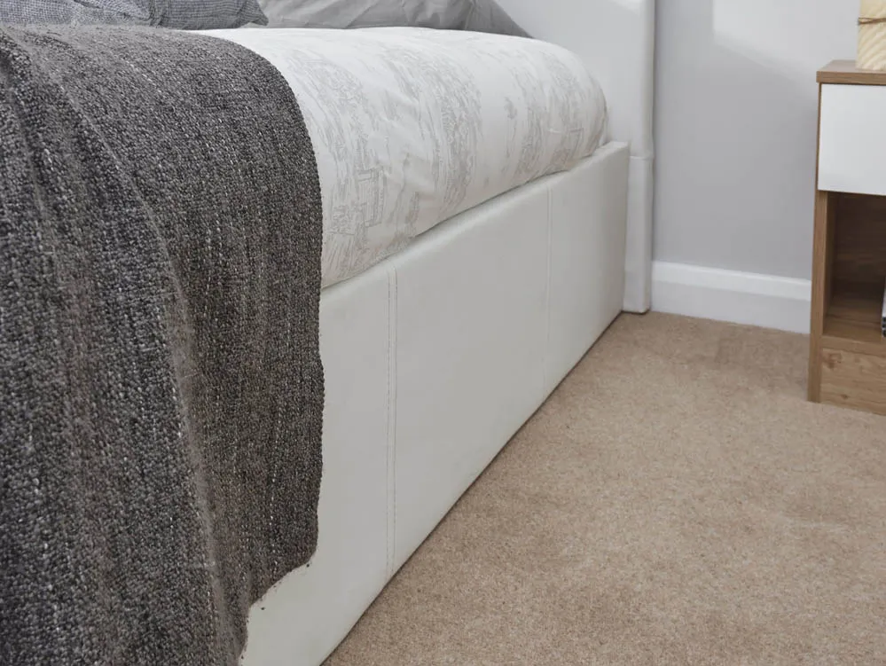 GFW GFW Ecuador White Faux Leather End Lift Ottoman Bed Frame
