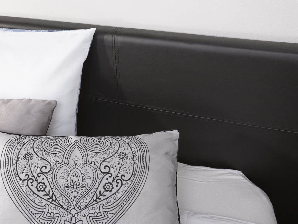 GFW GFW Ecuador 4ft Small Double Black Upholstered Faux Leather End Lift Ottoman Bed Frame