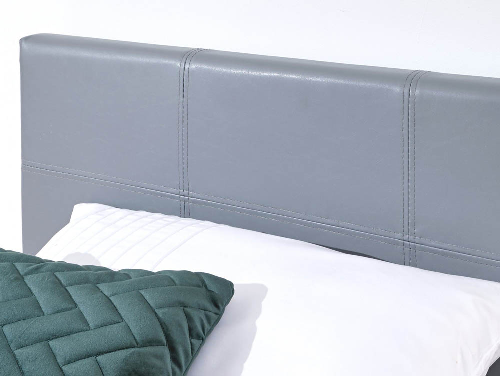 GFW GFW Ecuador 4ft Small Double Grey Upholstered Faux Leather End Lift Ottoman Bed Frame