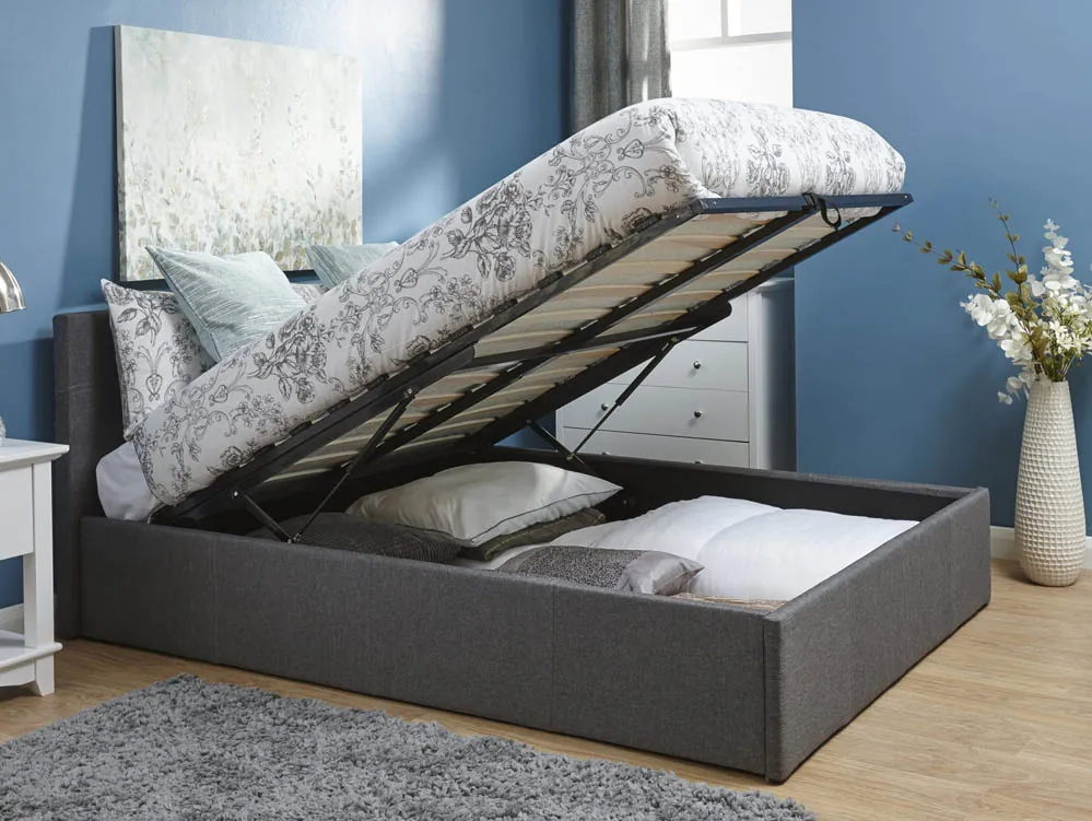 GFW GFW Ecuador Grey Hopsack Fabric End Lift Ottoman Bed Frame