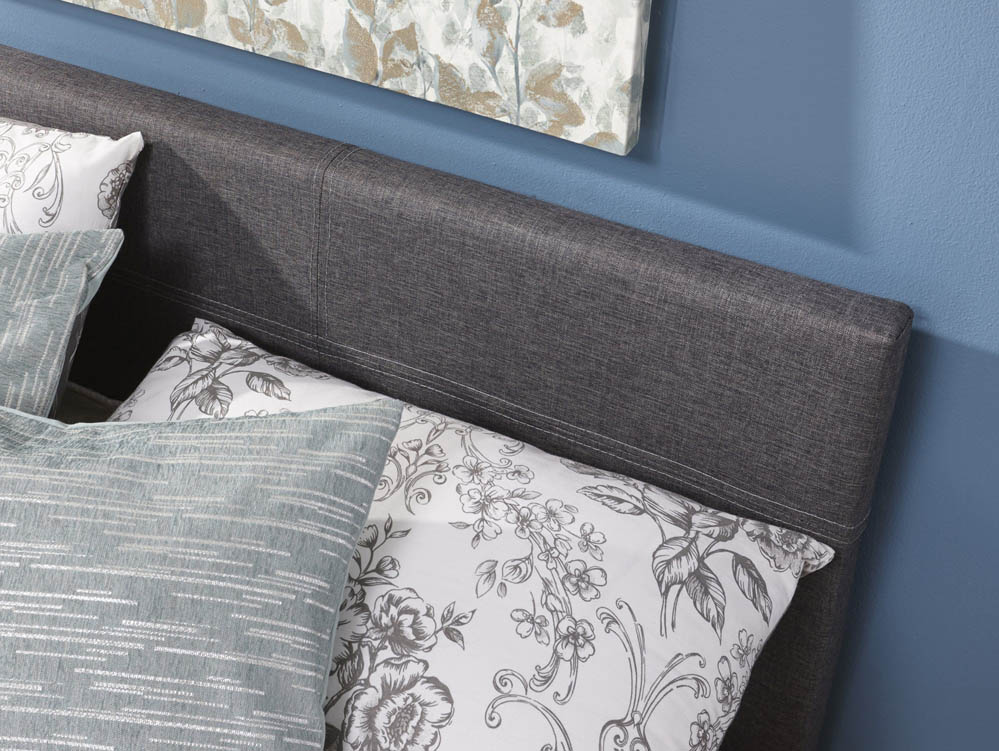 GFW GFW Ecuador 4ft Small Double Grey Hopsack Upholstered Fabric End Lift Ottoman Bed Frame
