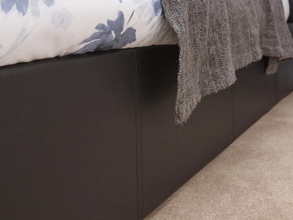 GFW GFW Ecuador Black Faux Leather End Lift Ottoman Bed Frame