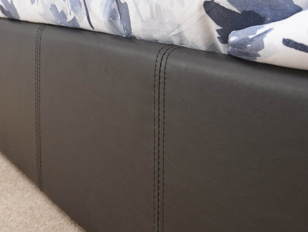 GFW GFW Ecuador 4ft6 Double Black Upholstered Faux Leather End Lift Ottoman Bed Frame