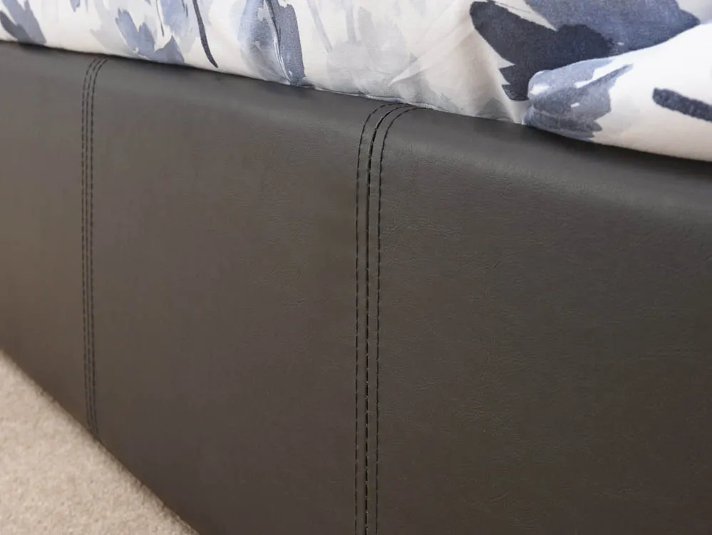 GFW GFW Ecuador Black Faux Leather End Lift Ottoman Bed Frame