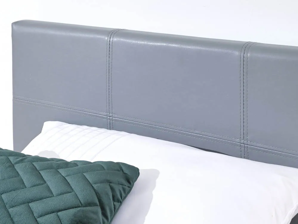 GFW GFW Ecuador 4ft6 Double Grey Faux Leather End Lift Ottoman Bed Frame
