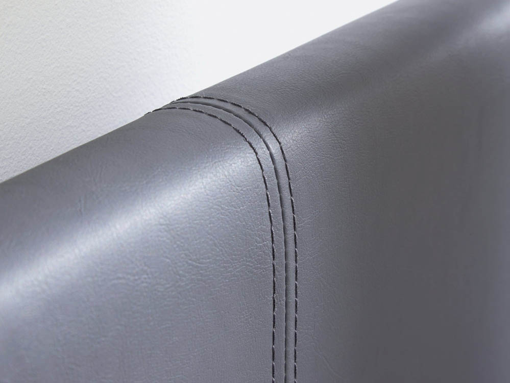 GFW GFW Bed in a Box 3ft Single Grey Upholstered Faux Leather Bed Frame