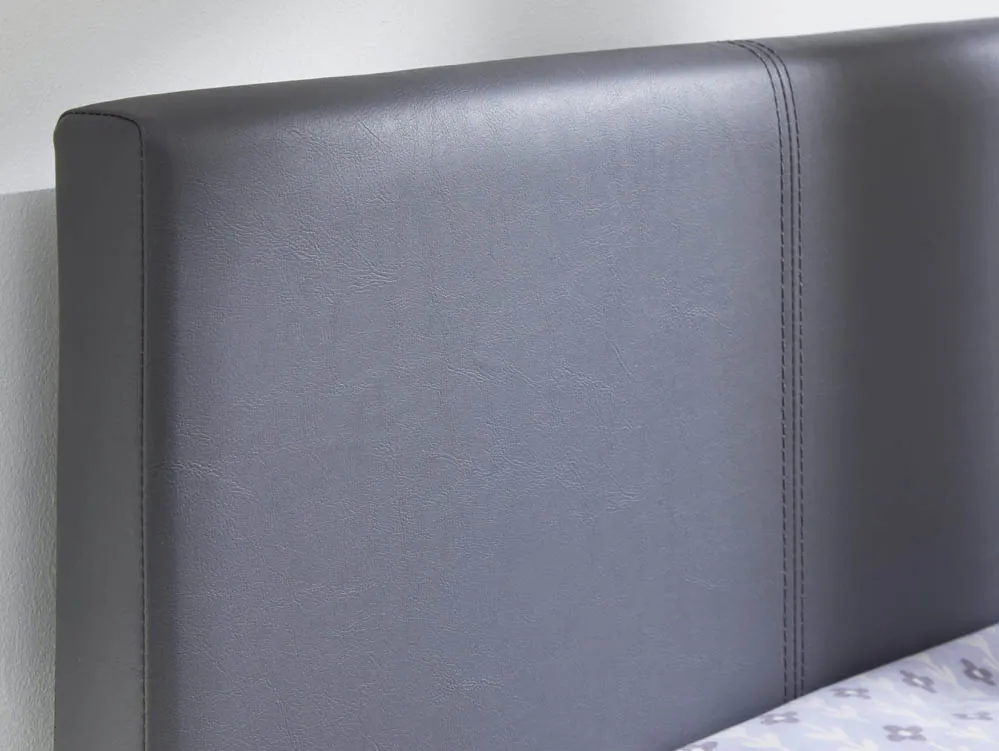 Grey discount leather headboard