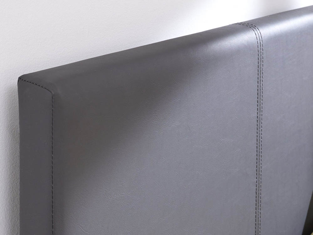 GFW GFW Bed in a Box 5ft King Size Grey Upholstered Faux Leather Bed Frame