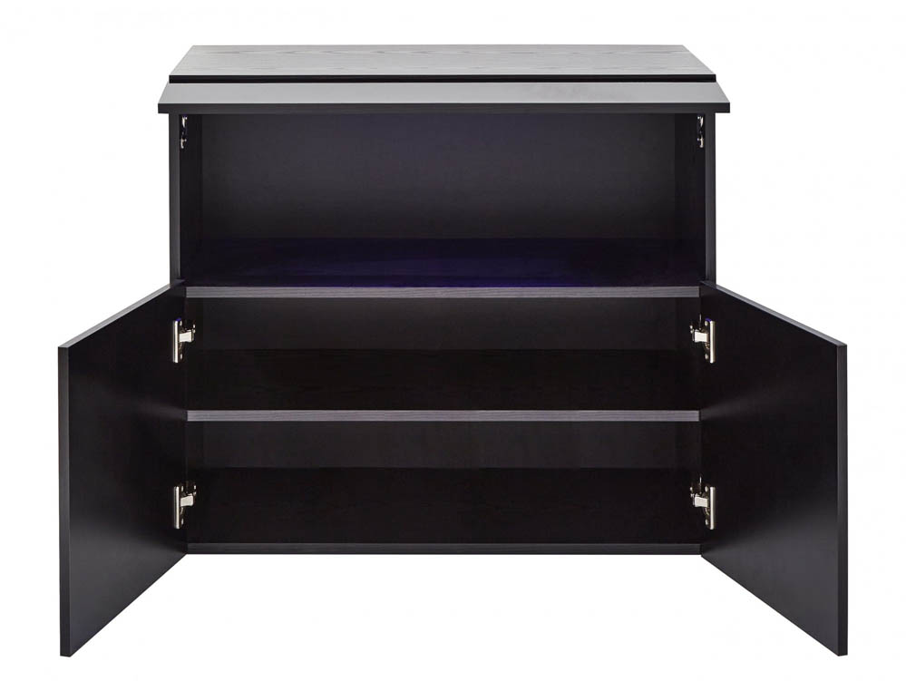 GFW GFW Galicia Black 2 Door Sideboard With LED (Flat Packed)