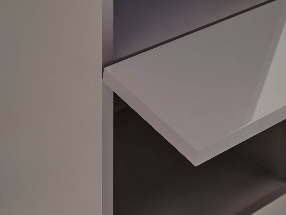 GFW GFW Galicia Grey Tall Shelf Unit With LED (Flat Packed)