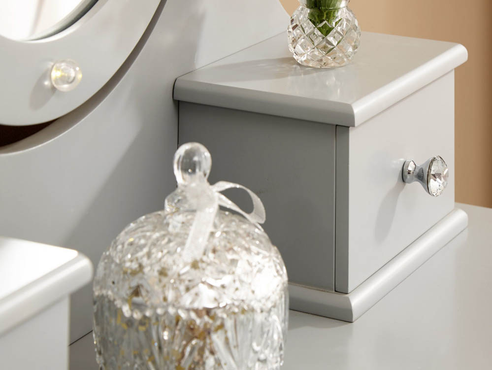 GFW GFW Grace Grey LED Dressing Table and Stool (Flat Packed)