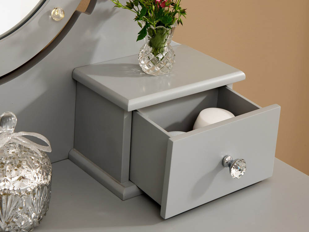 GFW GFW Grace Grey LED Dressing Table and Stool (Flat Packed)