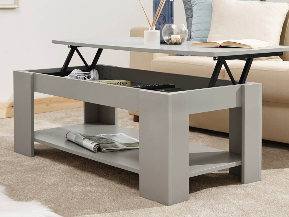 GFW GFW Arvika Grey Lift Up Coffee Table (Flat Packed)