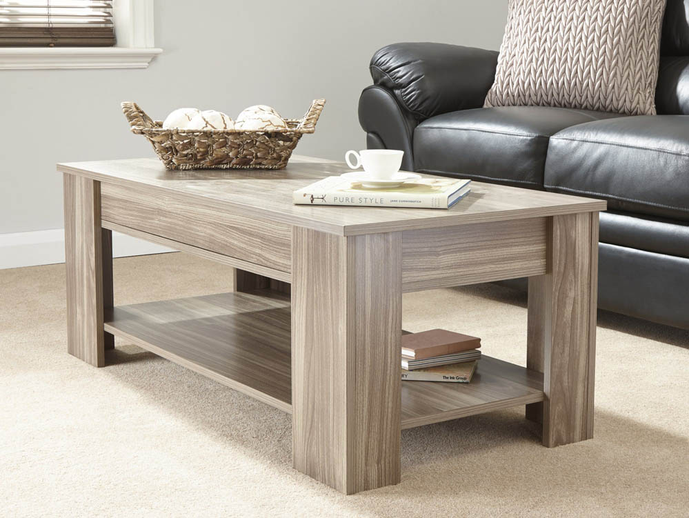 GFW GFW Arvika Walnut Lift Up Coffee Table (Flat Packed)