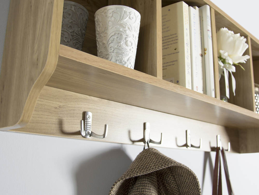 GFW GFW Kempton Oak Wall Rack (Flat Packed)