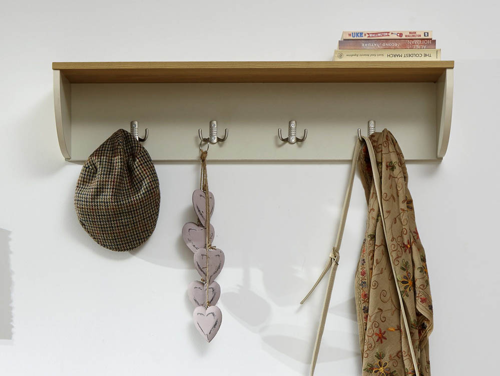 GFW GFW Lancaster Cream and Oak Wall Rack (Flat Packed)