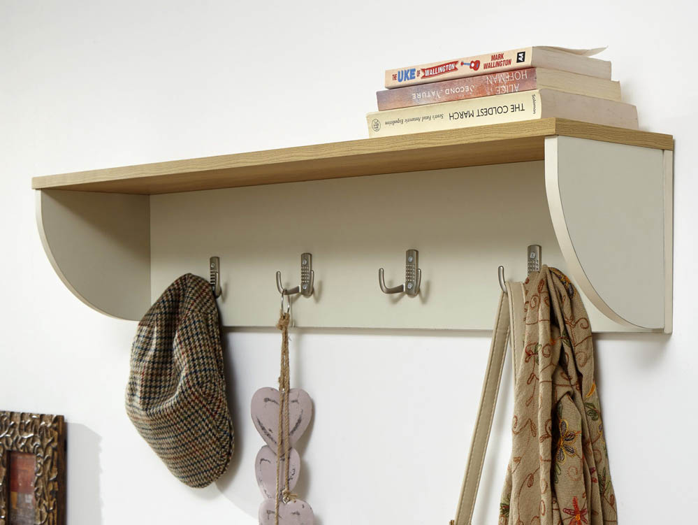 GFW GFW Lancaster Cream and Oak Wall Rack (Flat Packed)