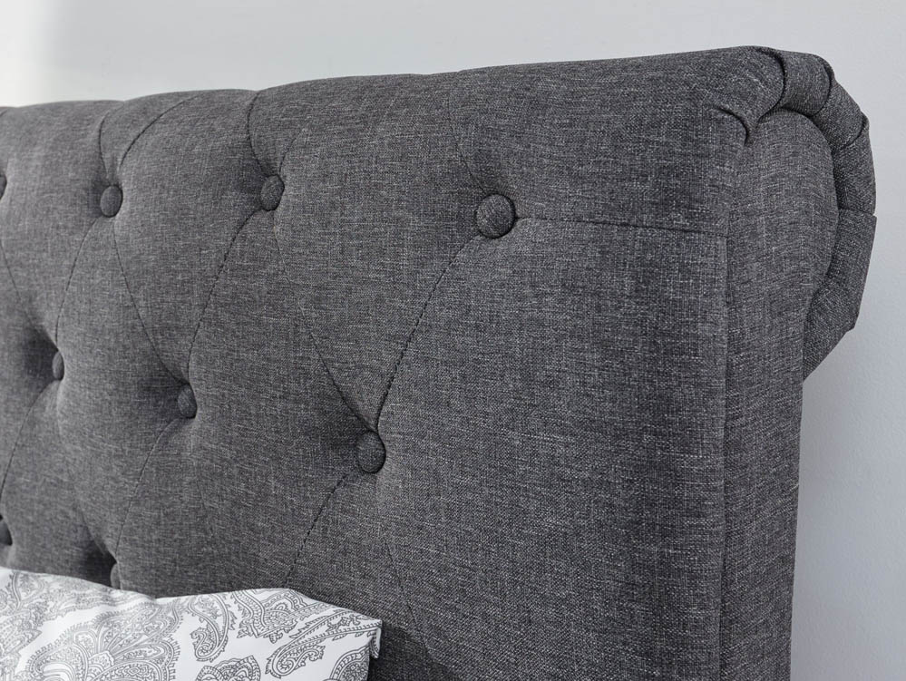 GFW GFW Layla 4ft6 Double Charcoal Grey Upholstered Fabric Ottoman Bed Frame