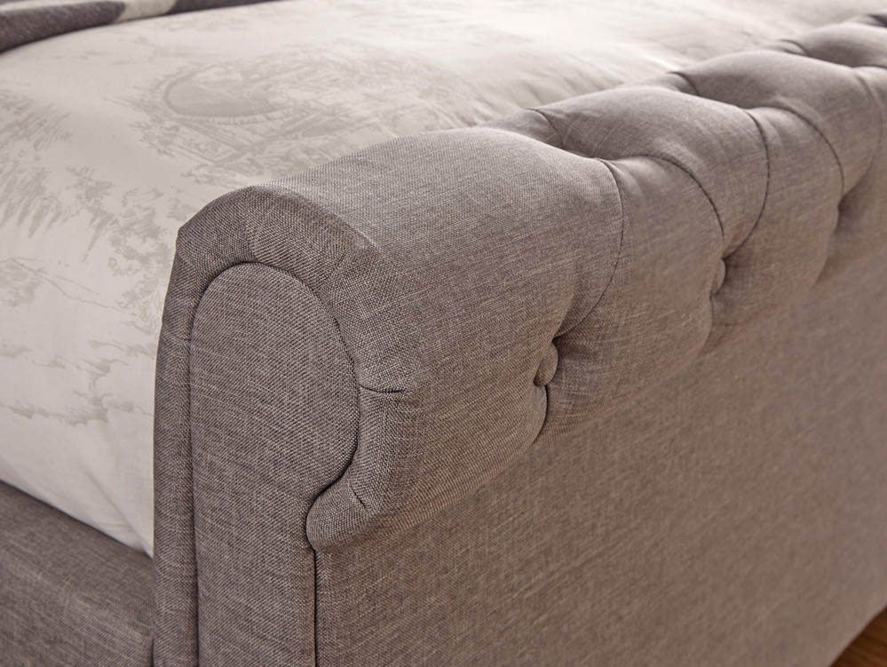 GFW GFW Layla 4ft6 Double Silver Grey Upholstered Fabric Ottoman Bed Frame